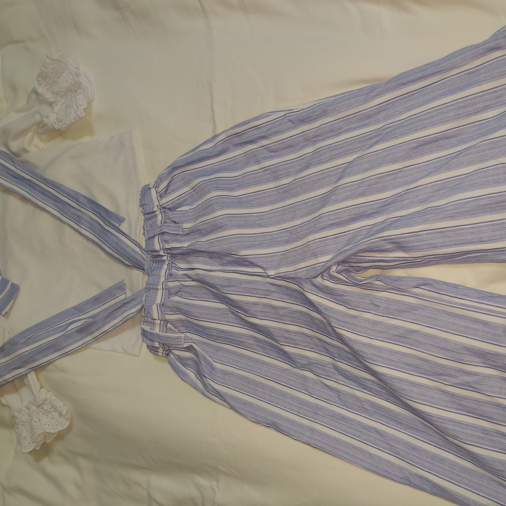 Striped Blue and White Jumpsuit